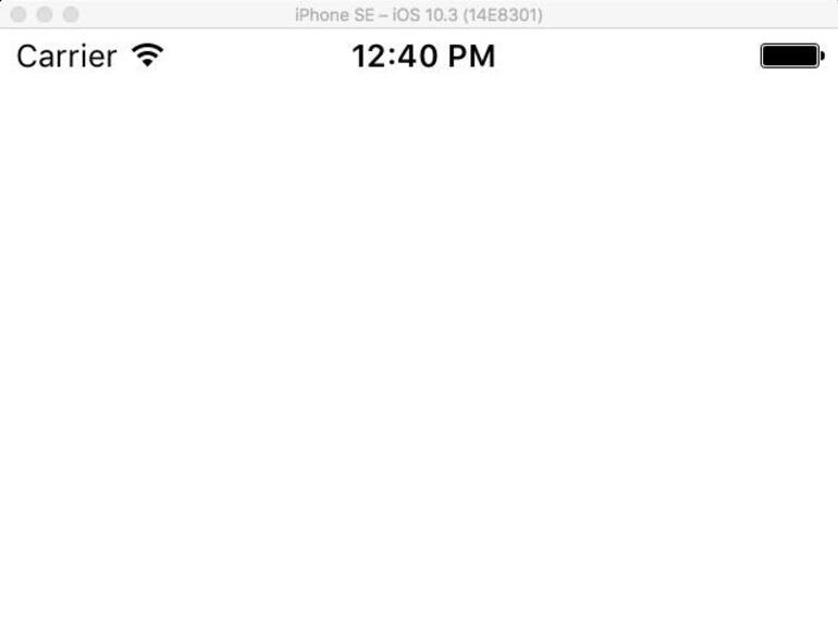 Noch gibt es nicht viel zu sehen: eine leere App im Simulator.