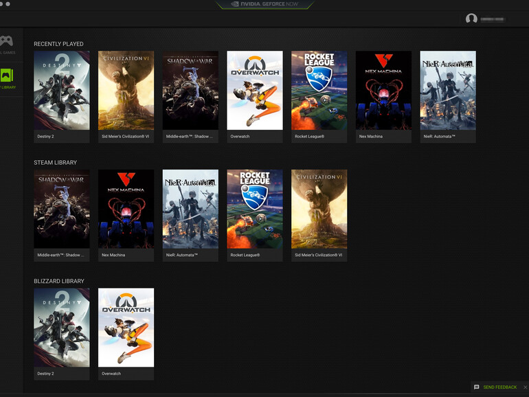 Einmal gestartete Spiele landen in der eigenen Bibliothek. Nach einem Klick starten diese innerhalb von wenigen Sekunden und sind fast genau so schnell spielbereit, wie lokal installierte Games