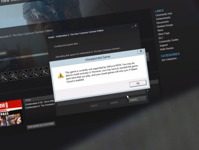 Nicht unterstützte Spiele müssen bei jedem Spielstart erneut auf die virtuelle Machine geladen werden – dank deren schneller Netzanbindung eine Sache von nur wenigen Minuten, die aber eben tatsächlich bei jedem Spielstart anfallen…