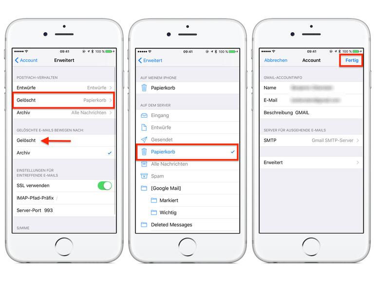 Nicht vergessen einen Haken hinter „Gelöscht&quot; zu setzen