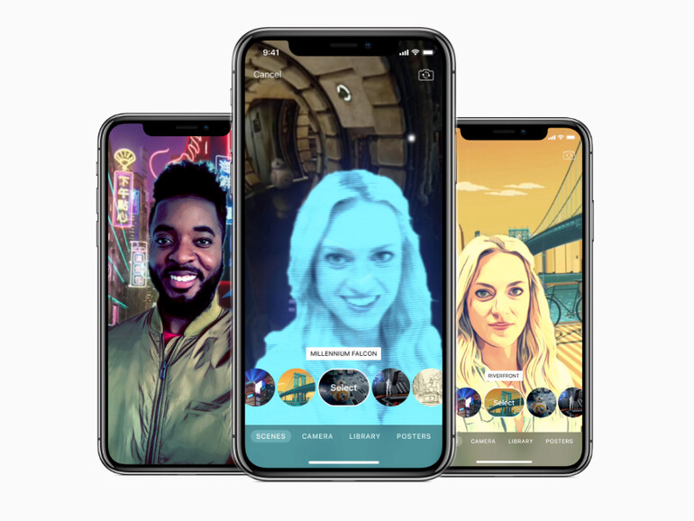 Die Selfie Szenen lassen sich nur mit dem iPhone X verwenden