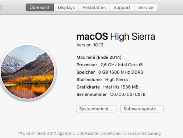 Die offizielle Modellbezeichnung Ihres Mac finden Sie in der Übersicht der Funktion „Über diesen Mac“, im Apple-Menü.