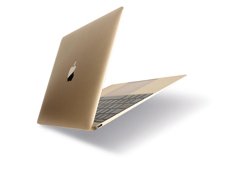 MacBook in Gold von hinten