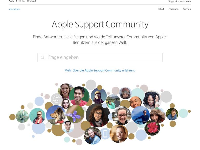 In der Apple Support Community, einem Forum, tauschen Sie sich über Fehler aus