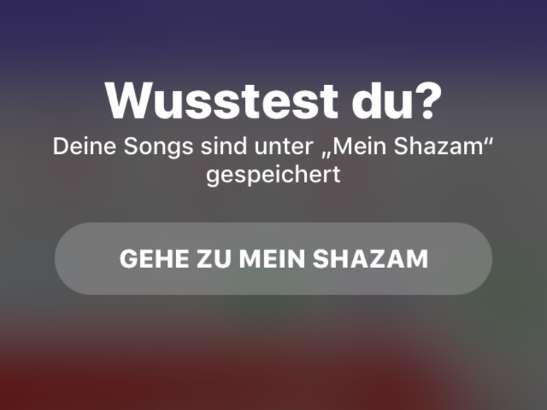 Sehen Sie sich die erkannten Musiktitel unter „Mein Shazam“ an.