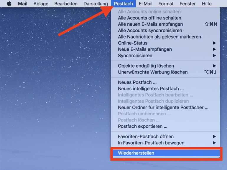 Gmx anhänge gelöschte e-mail wiederherstellen Outlook Anhang