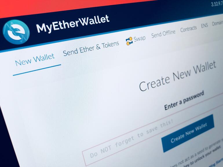 Foto der Webseite MyEtherWallet