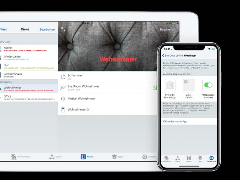 Die Eve-App lässt sich auf iPhone und iPad verwenden