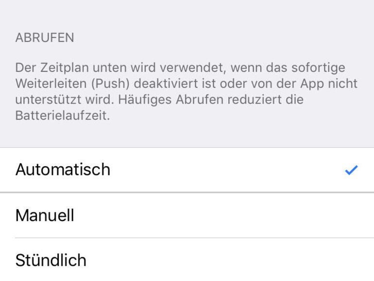 Die Mails lassen sich mit der neuen Automatik-Einstellung schneller abrufen.