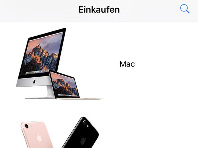 Die Apple-Store-App bietet einen mobilen Zugriff auf Apple-Hardware.