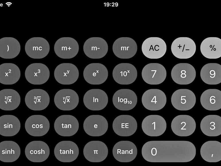 Die Rechner-App wurde wie einige andere Apps eigentlich nur im Design verändert. Die Tasten sehen etwas „griffiger“ aus.