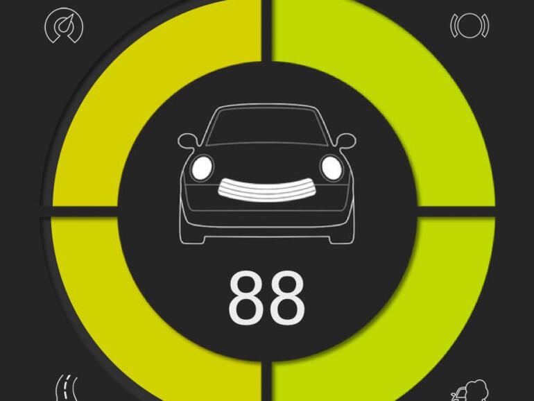 Nach dem Ende einer Fahrt bewertet die App den Fahrstil in vier Kategorien.