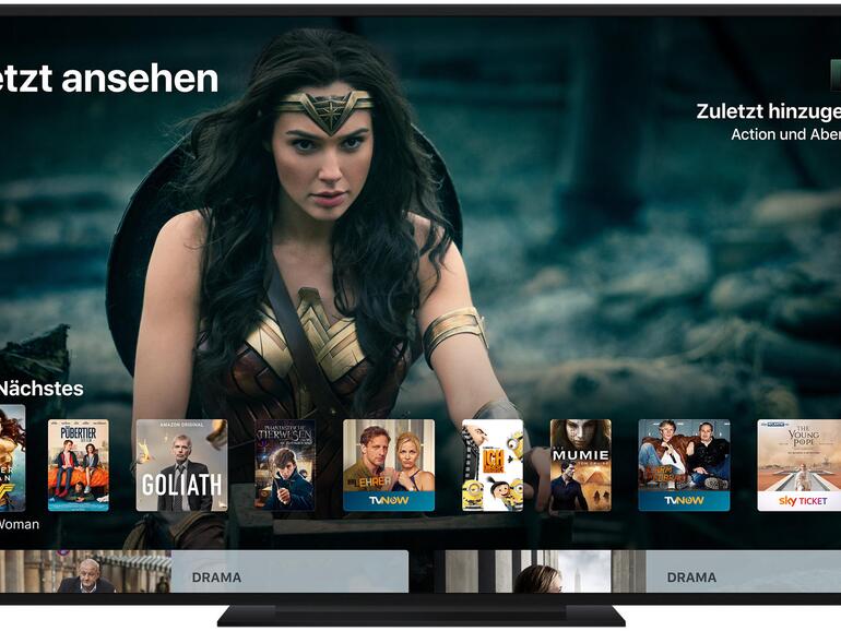 Oberfläche der TV-App auf dem Fernseher