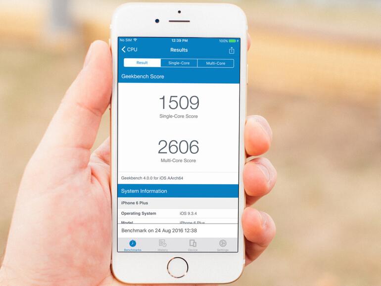 Geekbench 4 auf dem iPhone