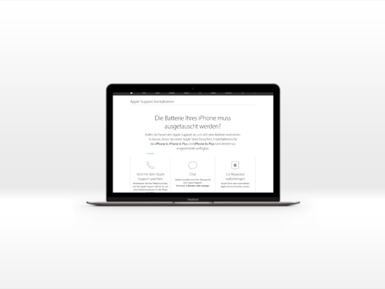 Support-Webseite von Apple