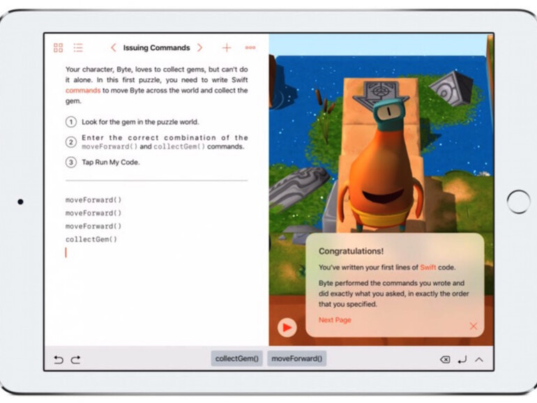 Swift Playgrounds auf dem iPad