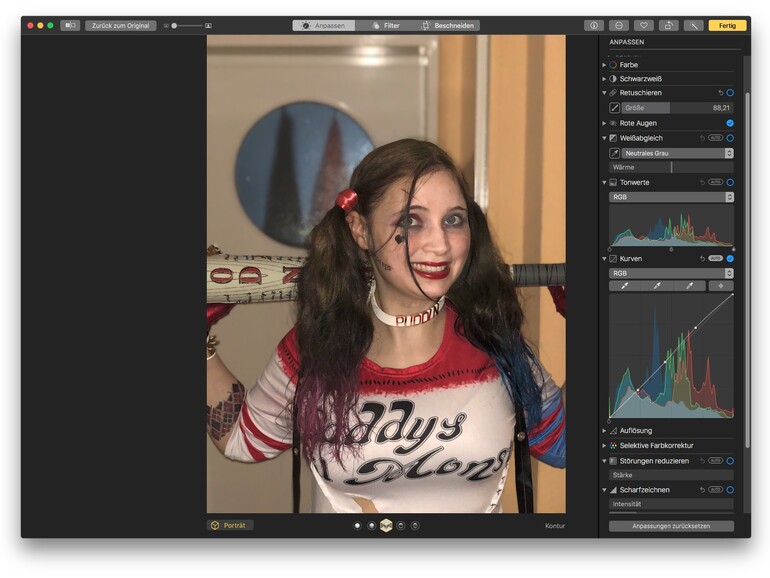 Du kannst die Fotos nicht nur auf dem iPhone, sondern auch auf dem Mac oder dem iPad non-destruktiv bearbeiten.