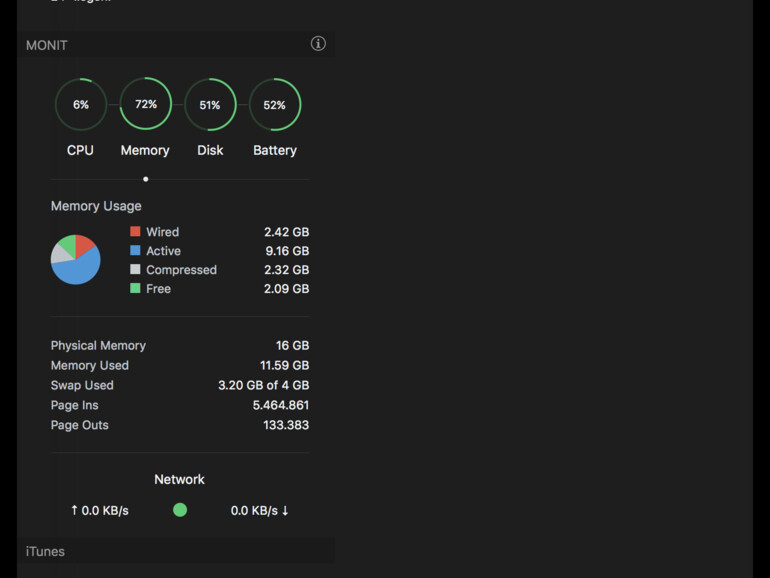 Mit Monit werden die Systemaktivitäten besonders ausführlich angezeigt