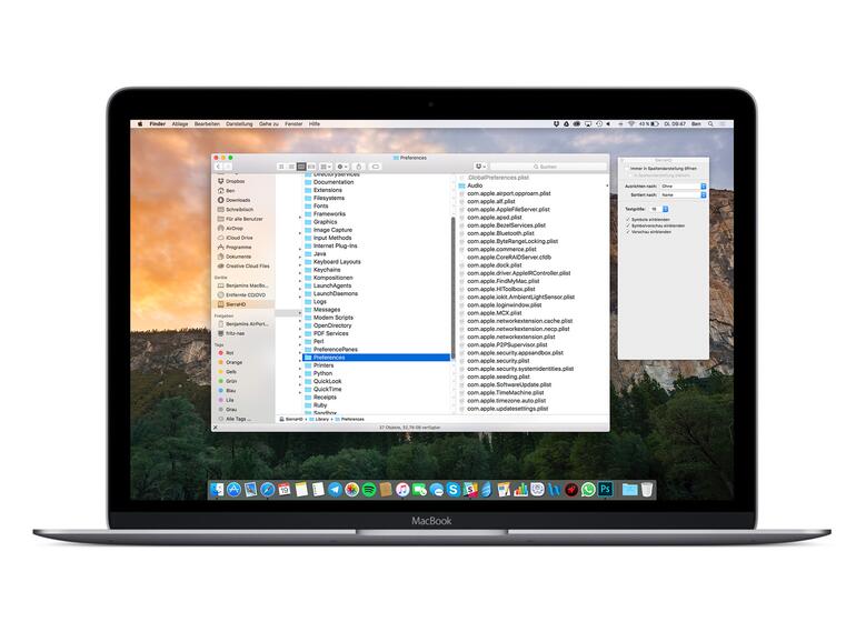 Schriftgröße im Finder anpassen