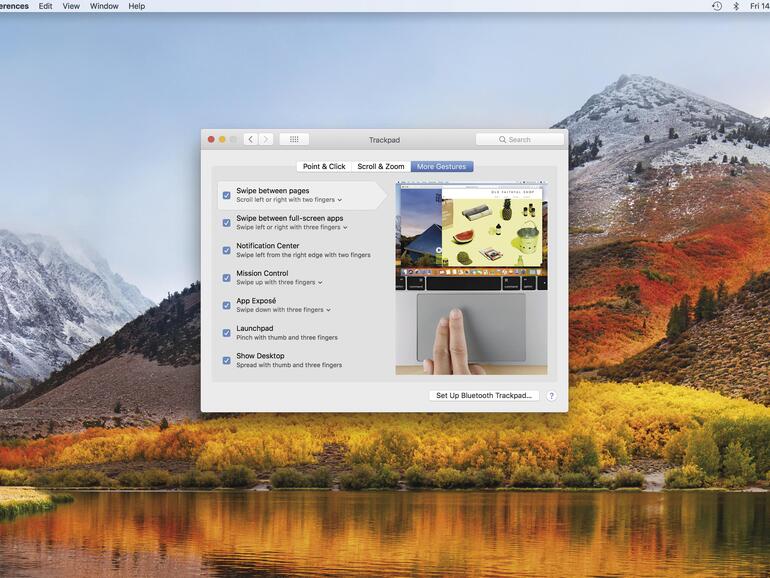 Multi-Touch-Gesten am Mac einrichten