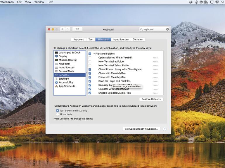 Dienste machen Ihren Mac noch praktischer. Einige sind in allen Apps verfügbar, andere sind app-spezifisch.
