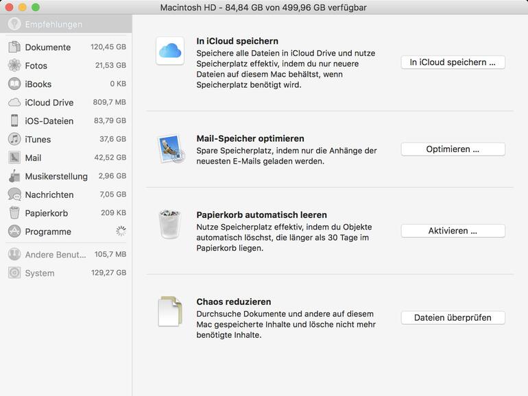 Optimierungen von macOS High Sierra