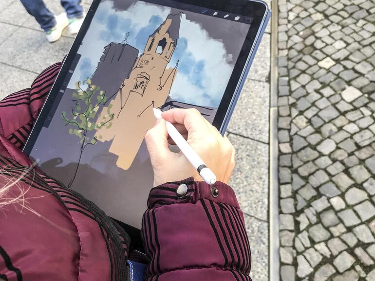 Zeichnen am iPad Pro