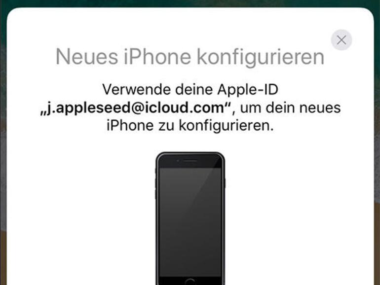 1 Starten Sie das iPhone X und schalten Sie Bluetooth auf dem alten Gerät ein. Ihr altes iPhone muss auf iOS 11 aktualisiert worden sein. Legen Sie beide iPhones nebeneinander. Warten Sie ein paar Sekunden und bestätigen Sie dann, dass Sie den Datenumzug durchführen möchten.