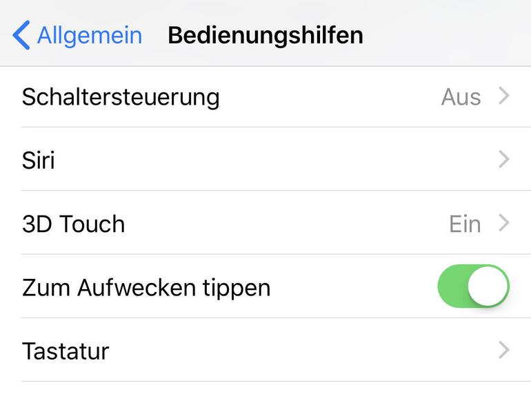 Einstellungen Bedienungshilfe