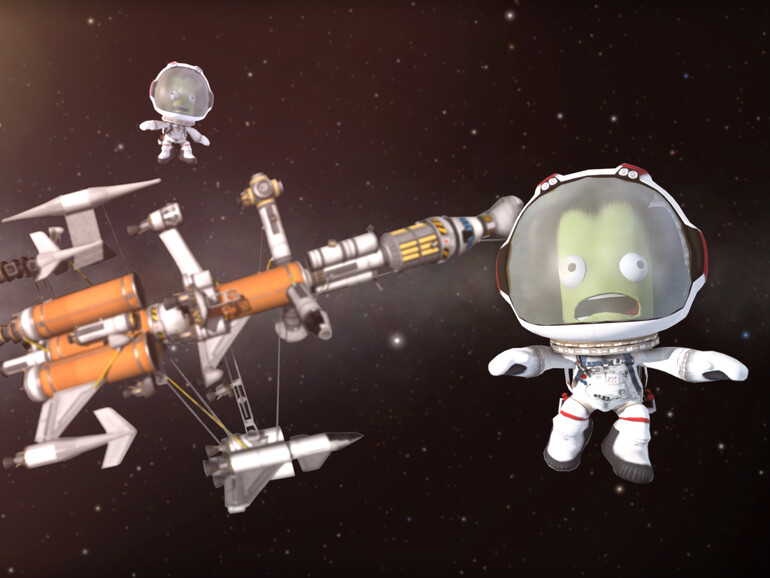 Als Astronauten kommen die Kerbals zum Einsatz