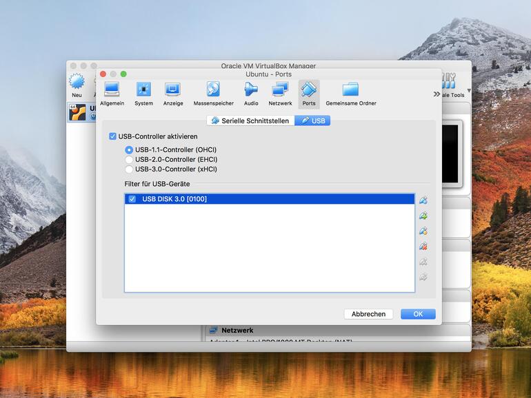 Das Einbinden von externen Speichermedien gestaltet sich sehr einfach. Achten Sie jedoch darauf, das richtige Medium aus der Liste zu wählen.