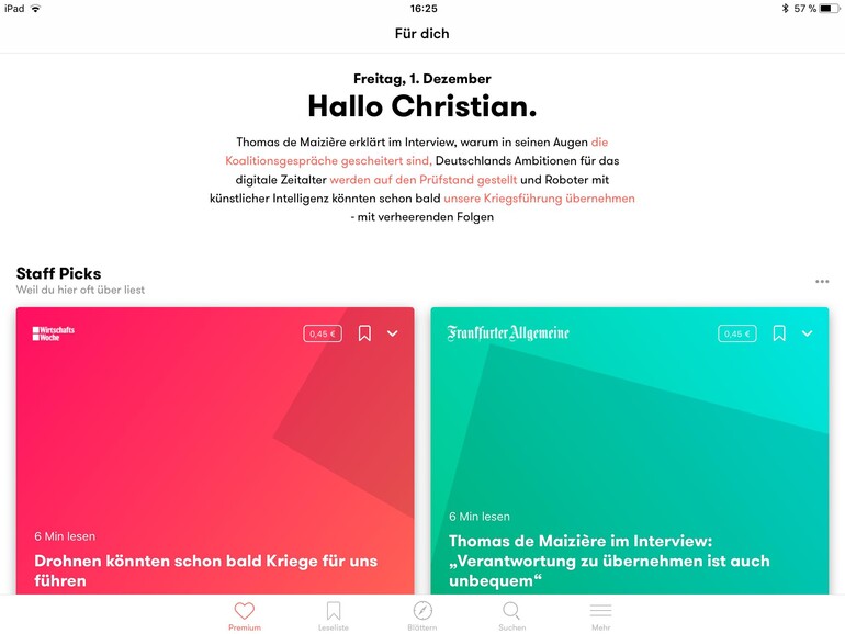 Mit Blendle kaufen Sie einzelne Artikel für Cent-Beträge.