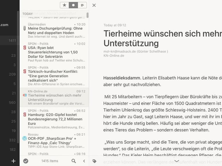 Reeder ist für Mac, iPad und iPhone erhältlich und versteht sich auch auf den neuen JSON-Standard.