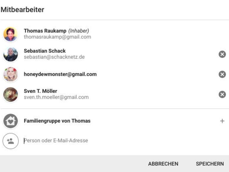 Notizen teilen in Google Keep