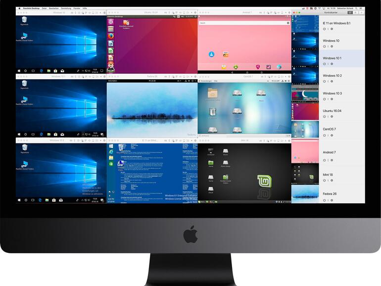 In Verbindung mit Parallels Desktop 13 machen Sie aus einen iMac Pro spielend 10 Computer in einem.