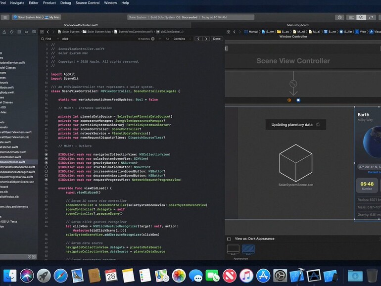 Screenshot aus macOS Mojave zeigt das neue Xcode