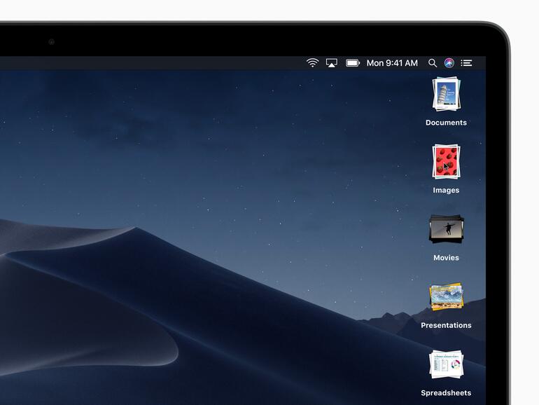 Haufen auf dem Desktop von macOS Mojave