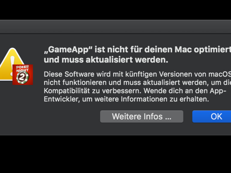 Werden Games in macOS Mojave wegen 32-Bit oder OpenGL gebrandmarkt?