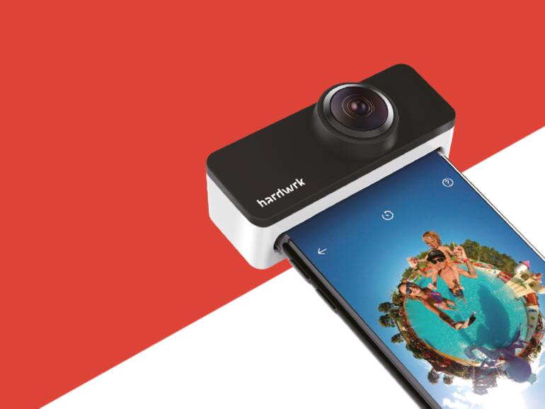 Der PanoClip wird einfach auf die iPhone-Kameras aufgesteckt – Weitere Hardware braucht es nicht