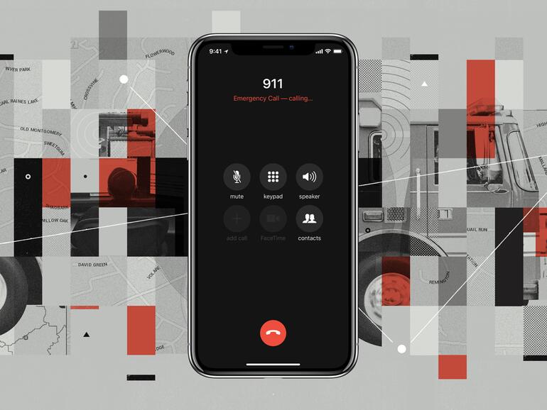iPhone X ruf den US-Notruf 911 an.