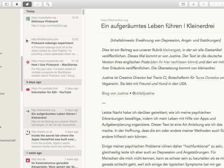 Alleskönner Readkit ist kein Pinboard-Experte, verbindet den Dienst aber mit zahlreichen anderen.