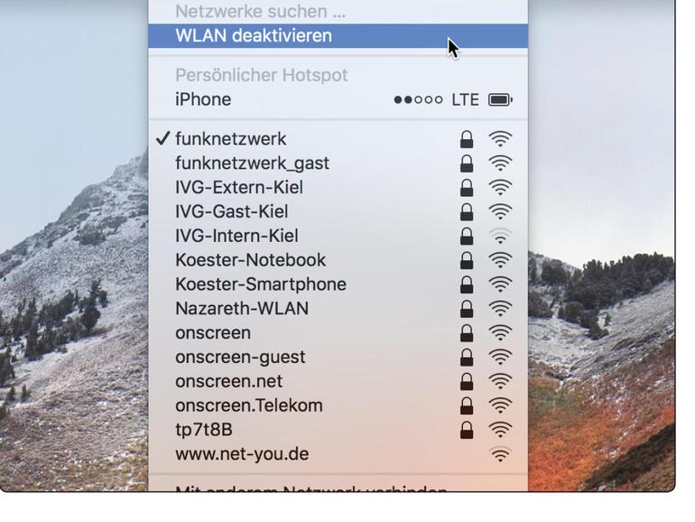 Schalten Sie, falls nichts dagegen spricht, bei Bedarf Bluetooth und WLAN ab.