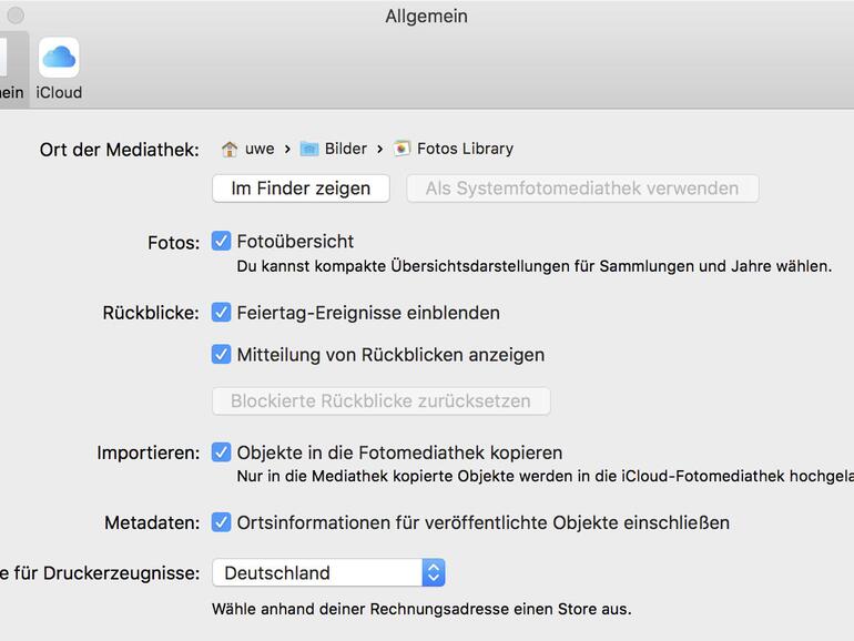 Sobald „Objekte in die Fotomediathek kopieren“ aktiviert ist, werden Fotos zentral an einem Ort gespeichert.