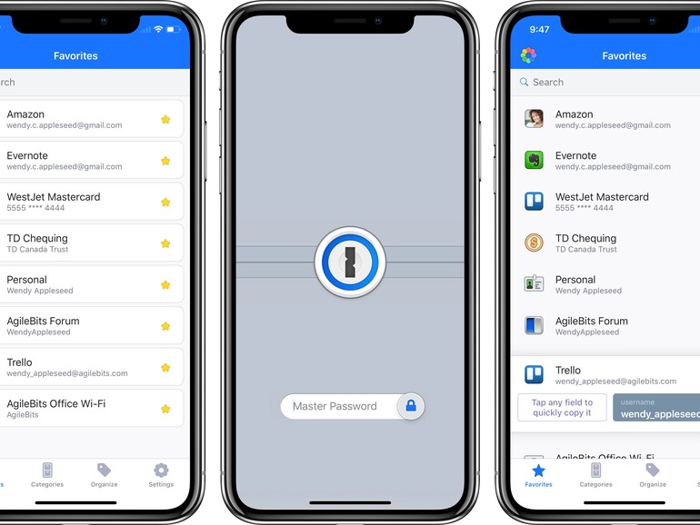 1Password auf dem iPhone X