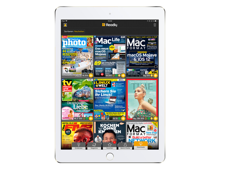 Ihre Lieblingszeitschriften können Sie jederzeit herunterladen und auch ohne Internetzugang genießen
