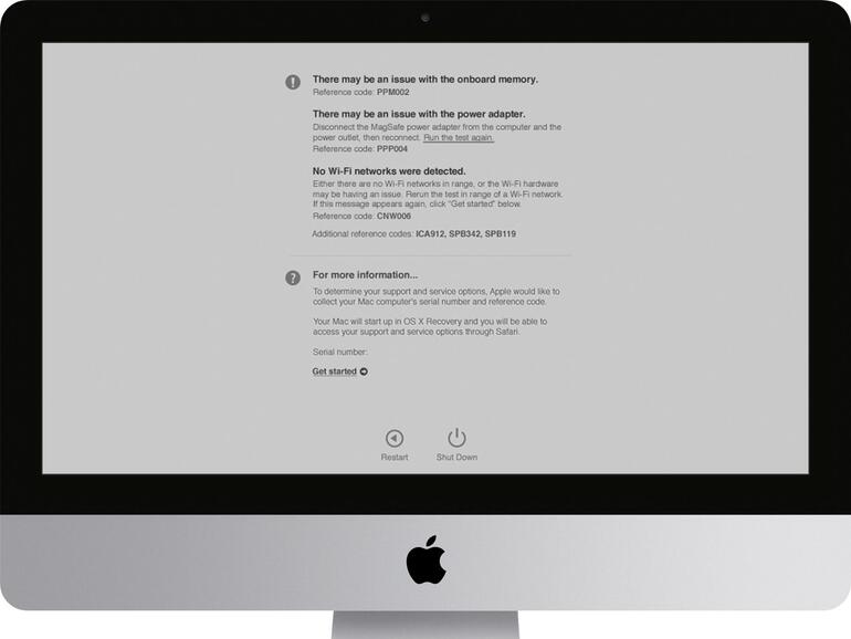 Bei Macs ab Baujahr 2013 ist das Apple-Diagnose-Werkzeug vorinstalliert. Sie starten es beim Einschalten des Rechners mit gedrückter [D]-Taste.