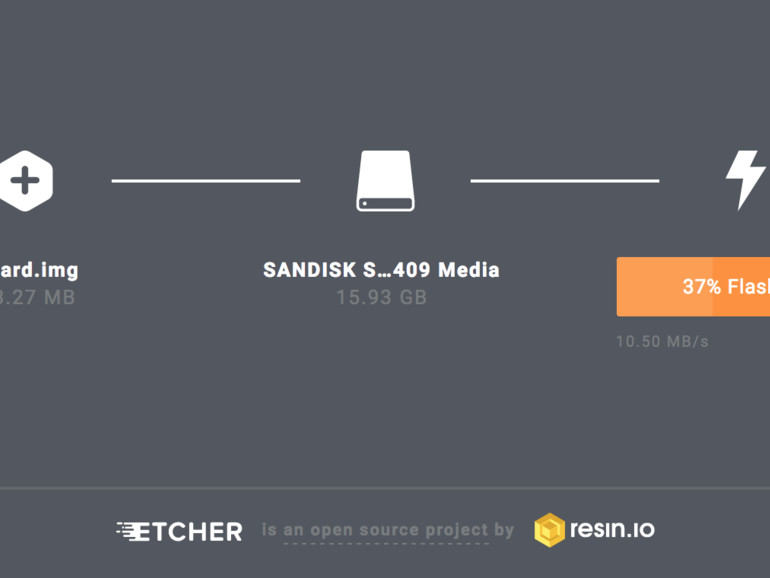Mit Etcher ziehen Sie ein Abbild eines Speichermediums im Handumdrehen auf ein ebenjenes.