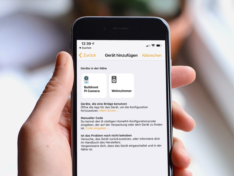 DIe Kamera lässt sich nach dem Zusammenbau ganz einfach über die Home-App Ihrem Zuhause hinzufügen.