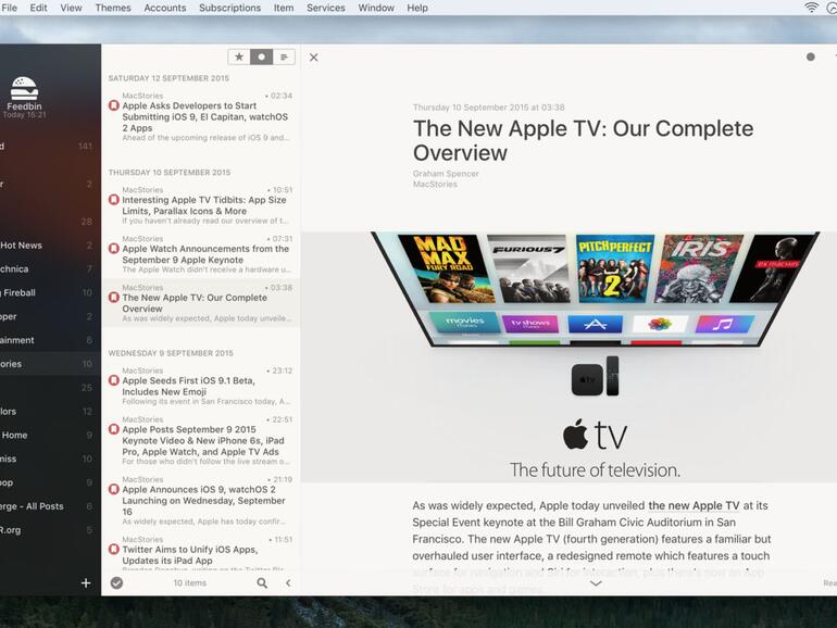 Screenshot aus Reeder am Mac