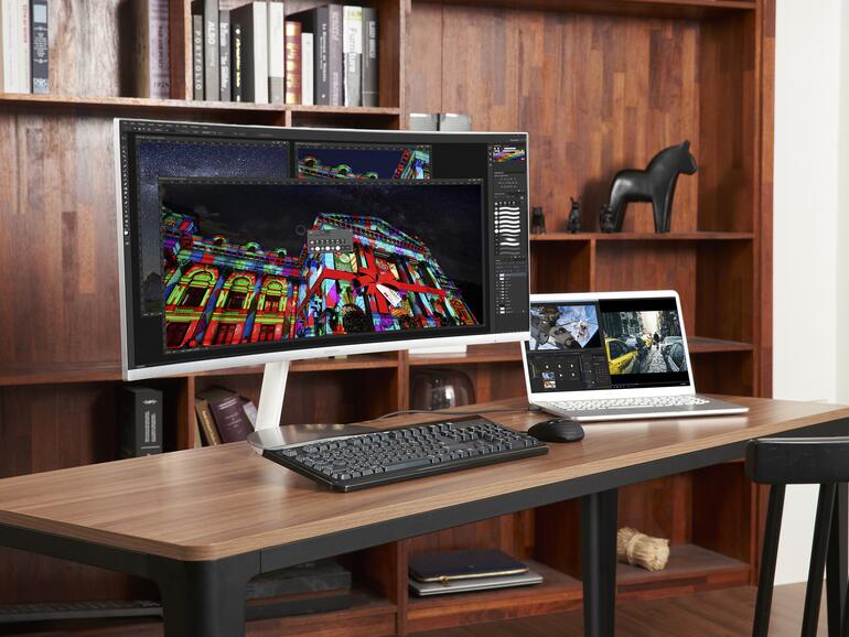 Samsung Monitor CJ791 mit Thunderbolt 3 und 34-Zoll-Curved-QLED